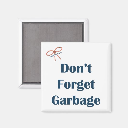 Vergeet de vuilnisherinneringsmagneet niet magneet (Voorkant / Achterkant)