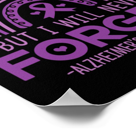 Vergeet dementiepatiënten nooit Paarse linten Poster (Hoek)