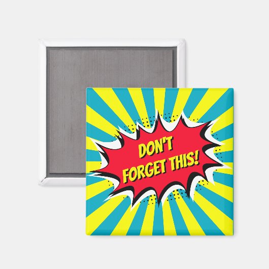 Vergeet deze komische stijl niet magneet (Voorkant / Achterkant)