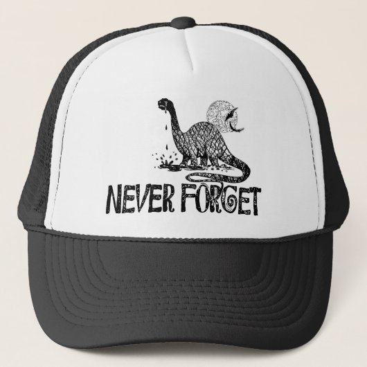 Vergeet Dinosaur nooit Trucker Pet (Voorkant)