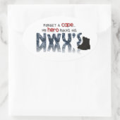 Vergeet een cape - mijn held draagt NWU's Ovale Sticker (Tas)