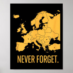 Vergeet europa kaart monument grappig jagen vissen poster