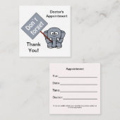 Vergeet geen afspraak afsprakenkaartje (Voorkant / Achterkant)