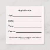 Vergeet geen afspraak afsprakenkaartje (Achterkant)