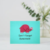 Vergeet geen zonnebrandcrème! briefkaart (Staand voorkant)