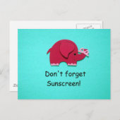 Vergeet geen zonnebrandcrème! briefkaart (Voorkant / Achterkant)