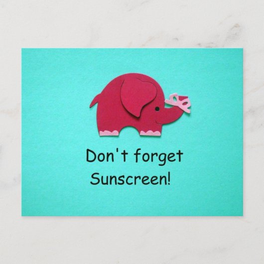 Vergeet geen zonnebrandcrème! briefkaart (Voorkant)