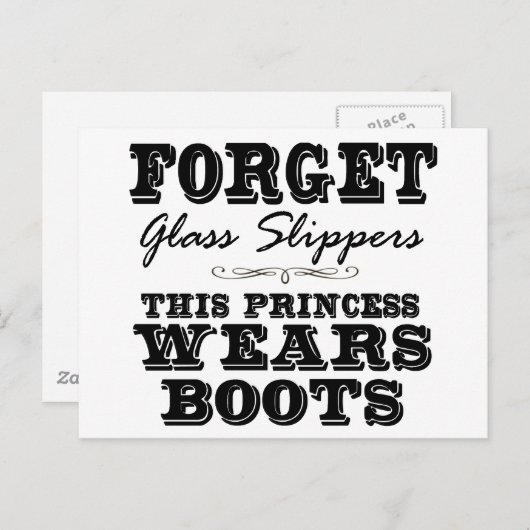 Vergeet Glaspannen, deze prinses draagt Boots Briefkaart (Voorkant / Achterkant)