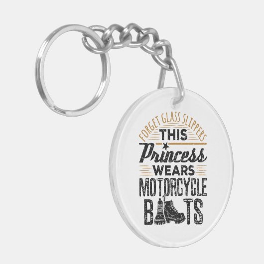 Vergeet Glass Slippers Princess Motorcycle Boots Sleutelhanger (Voorkant Links)
