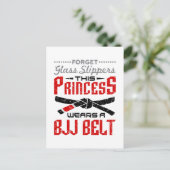 Vergeet Glass Slippers Princess Wears BJJ Belt Briefkaart (Staand voorkant)