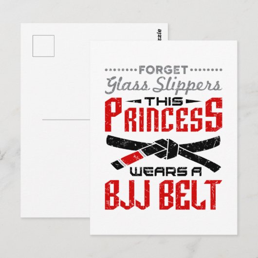 Vergeet Glass Slippers Princess Wears BJJ Belt Briefkaart (Voorkant / Achterkant)