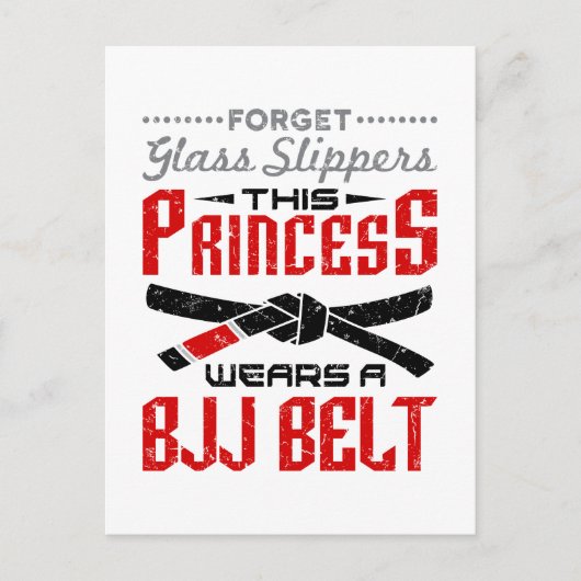 Vergeet Glass Slippers Princess Wears BJJ Belt Briefkaart (Voorkant)