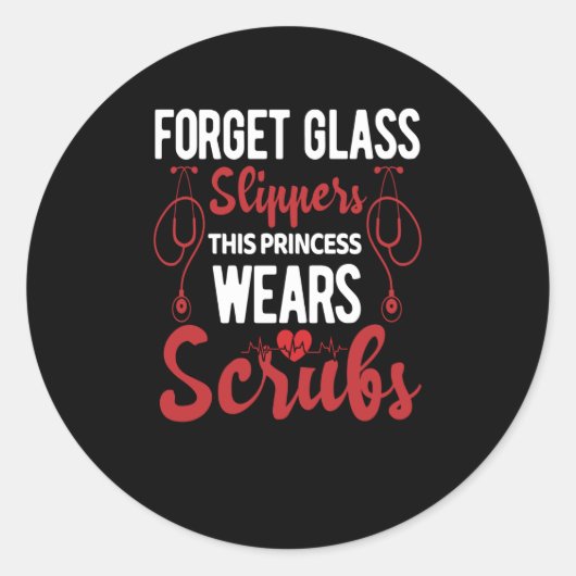 Vergeet glazen slippers deze prinses draagt krabbe ronde sticker (Voorkant)