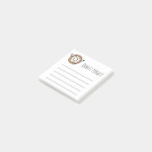 Vergeet grappige, gelukkige donut met lijnen post-it® notes (Schuin)