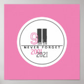 Vergeet het 911 Roze World Trade Center nooit Poster (Voorkant)