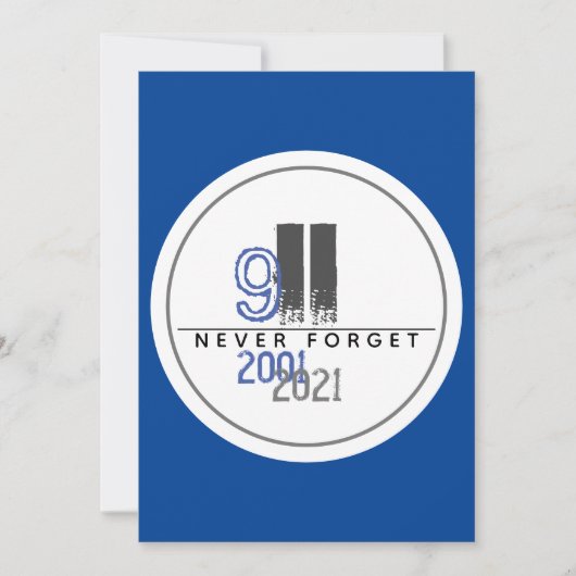 Vergeet het 911Gray World Trade Center nooit Kaart (Voorkant)