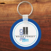 Vergeet het Blue 911 World Trade Center nooit Sleutelhanger (Voorkant)
