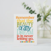 Vergeet het Briefkaart Dreams Quote niet (Staand voorkant)