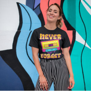 Vergeet het  Cassettebandje van de Retro nooit T-shirt