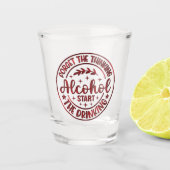 Vergeet het denken dat alcohol het Drink Shot Glas (Voorkant)
