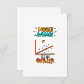 Vergeet het gemiddelde een uitbijter Wiskunde-woor Bedankkaart (Voorkant / Achterkant)