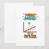 Vergeet het gemiddelde een uitbijter Wiskunde-woor Bedankkaart (Voorkant / Achterkant)