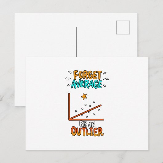 Vergeet het gemiddelde een uitbijter Wiskunde-woor Briefkaart (Voorkant / Achterkant)