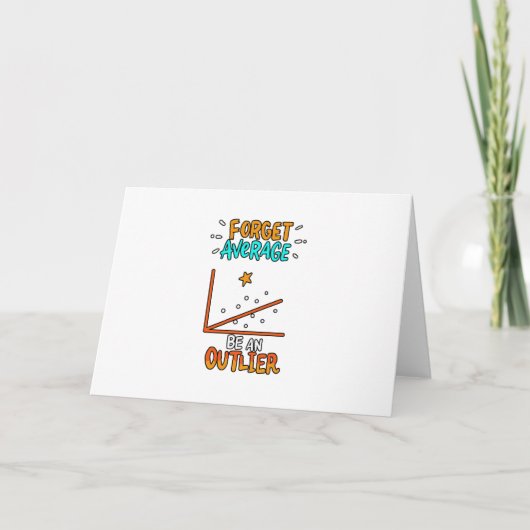 Vergeet het gemiddelde een uitbijter Wiskunde-woor Kaart (Voorkant)