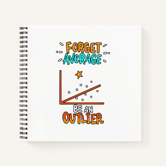 Vergeet het gemiddelde een uitbijter Wiskunde-woor Notitieboek (Voorkant)