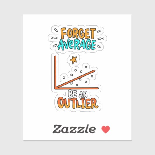 Vergeet het gemiddelde een uitbijter Wiskunde-woor Sticker (Vel)