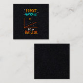 Vergeet het gemiddelde een uitbijter Wiskunde-woor Vierkante Visitekaartje (Voorkant / Achterkant)