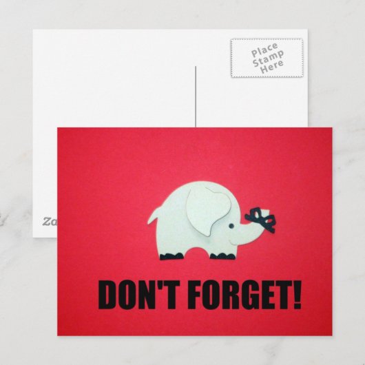 Vergeet het niet! briefkaart (Voorkant / Achterkant)