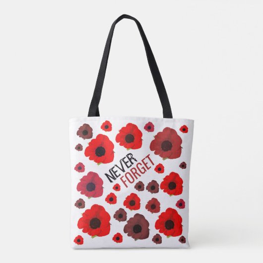 Vergeet het nooit, papaverbloem tote bag (Achterkant)