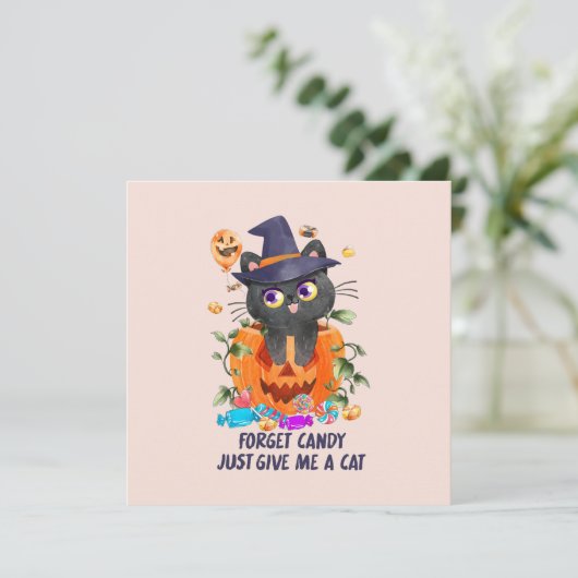 Vergeet het Snoep Geef me een kat - Heksenkat (Staand voorkant)