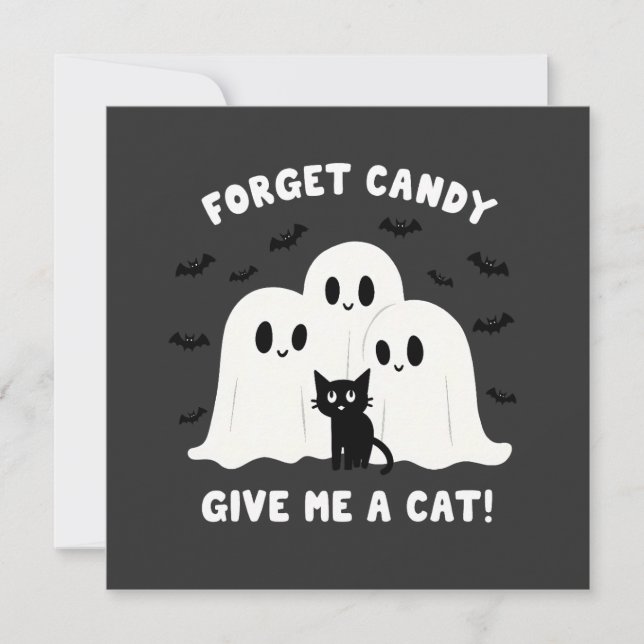 Vergeet het Snoep Geef me een kat Spooky Halloween (Voorkant)