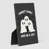 Vergeet het Snoep Geef me een kat Spooky Halloween Fotoplaat (Zijkant)