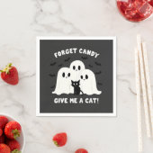 Vergeet het Snoep Geef me een kat Spooky Halloween Servet (Insitu)