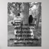 Vergeet het verleden en het bewegen op Citaat Poster (Voorkant)