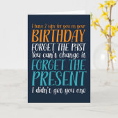 Vergeet het verleden maar. Vergeet het Cadeau. Kaart (Gele Bloem)