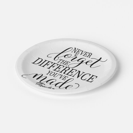 Vergeet het verschil nooit: Motiverende spreuk Papieren Bordje (Gekanteld)