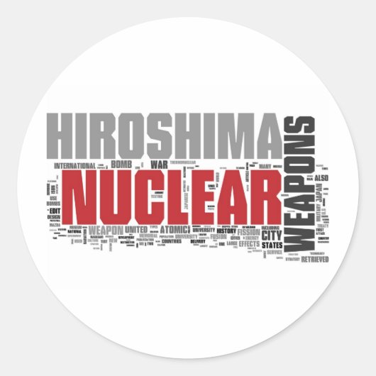 Vergeet Hiroshima niet Ronde Sticker (Voorkant)