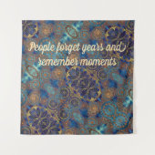 Vergeet jaren herinneren momenten Blauwe gouden st Wandkleed (Voorkant)