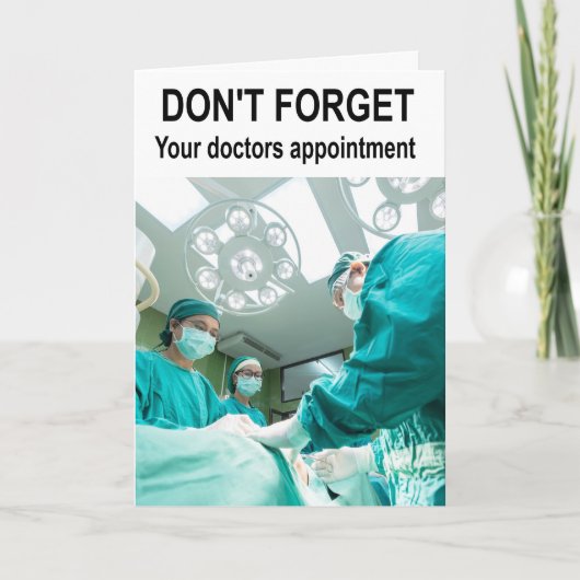 Vergeet je doktersafspraak niet. kaart (Voorkant)
