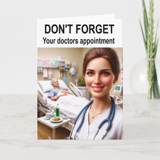 Vergeet je doktersafspraak niet. kaart (Voorkant)