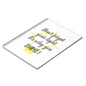 Vergeet je licht niet, geel schenen notitieboek (Linkerzijde)