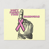 Vergeet je mammogram niet briefkaart (Voorkant)
