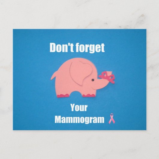 Vergeet je mammogram niet. briefkaart (Voorkant)