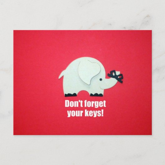 Vergeet je sleutels niet! briefkaart (Voorkant)