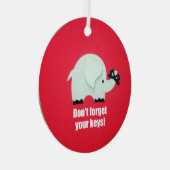 Vergeet je sleutels niet! metalen ornament (Voorkant Rechts)