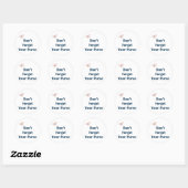Vergeet je tasherinnering niet ronde sticker (Vel)